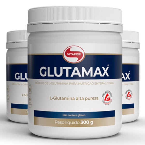 Kit 3x Glutamax Pote (L-Glutamina) 300g - Vitafor