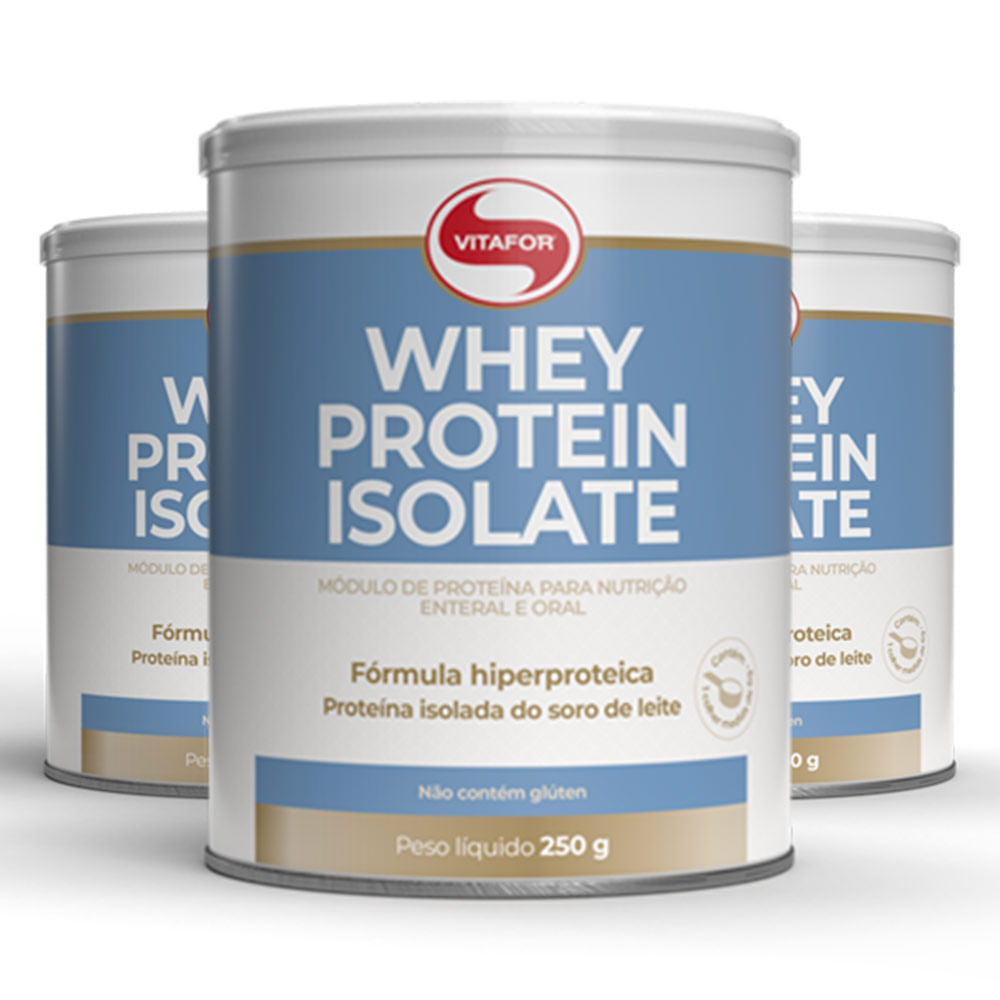 Kit 3x Whey Protein Isolate 250g - Vitafor