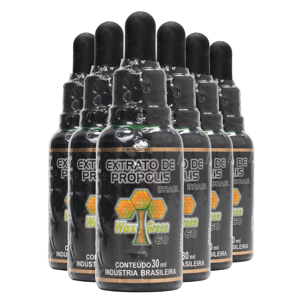 Kit 6x Extrato de Própolis Verde 30% Wax Free 30ml - Wax Green