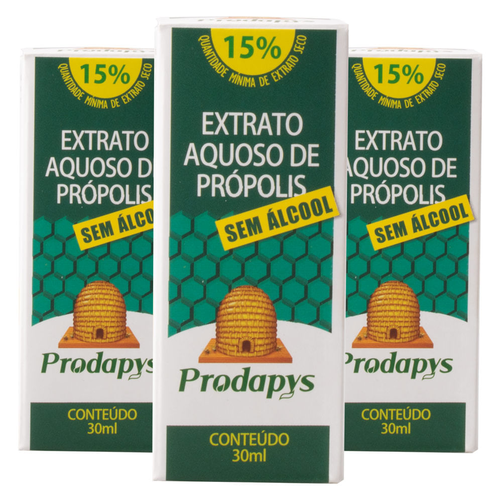 Kit 3x Extrato de Própolis Marrom Aquoso 30ml - Prodapys