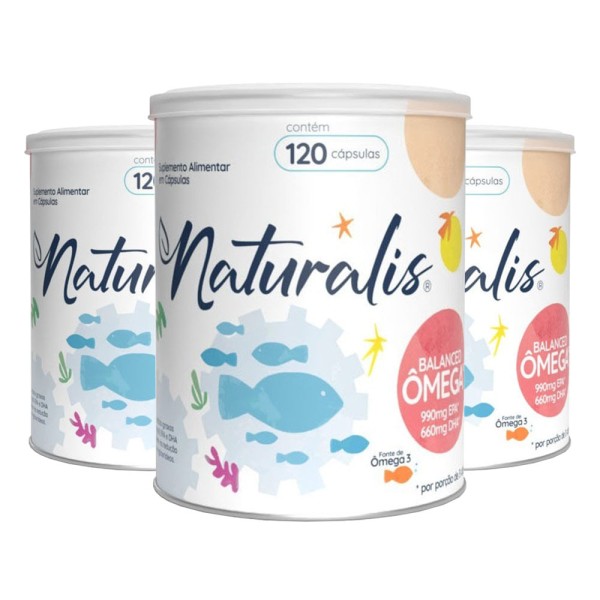 Kit 3x Balanced Ômega (1000mg) 120 Cápsulas - Naturalis
