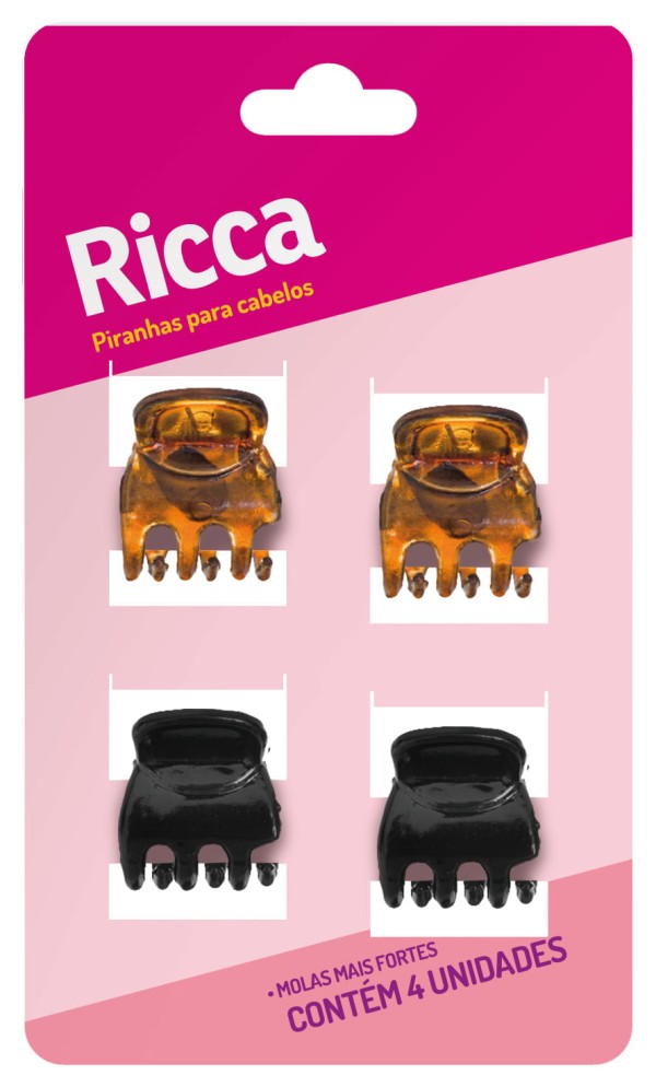 Encontraproduto.com.br - Piranha de Cabelo Mini Marrom Ricca