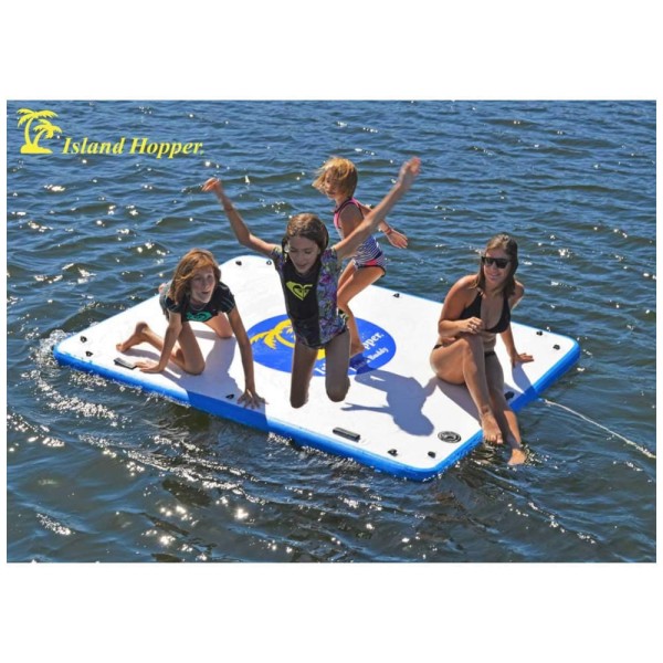 Encontraproduto.com.br - Plataforma Inflável para Lagos, Praia e Piscinas Suporta até 453 Quilos, ISLAND HOPPER IHBUDDY, Azul