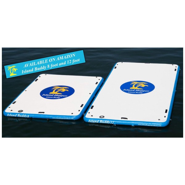 Encontraproduto.com.br - Plataforma Inflável para Lagos, Praia e Piscinas Suporta até 453 Quilos, ISLAND HOPPER IHBUDDY, Azul