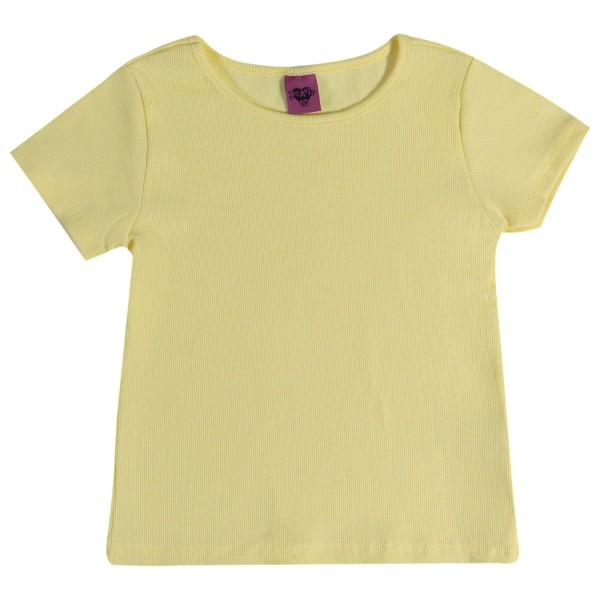 Blusa Infantíl Manga Curta Ribana Amarelo Yeapp