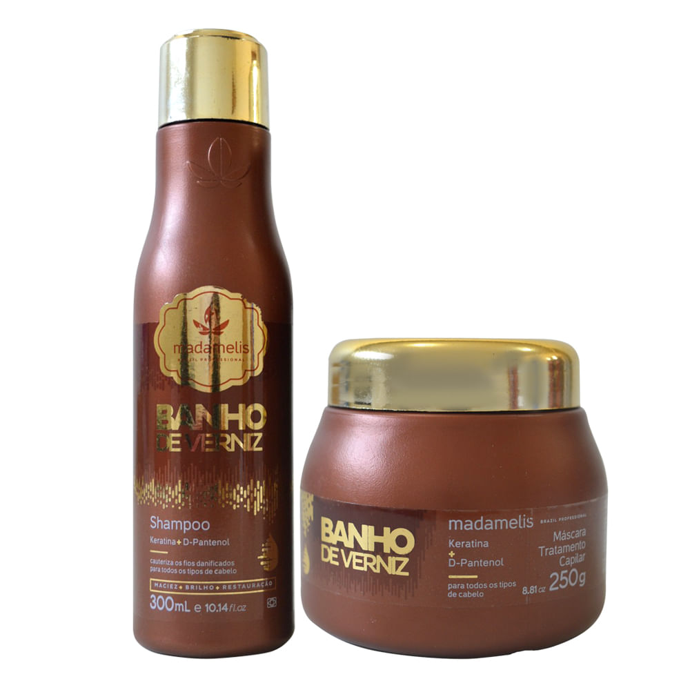 Kit Banho De Verniz Máscara E Shampoo Madamelis