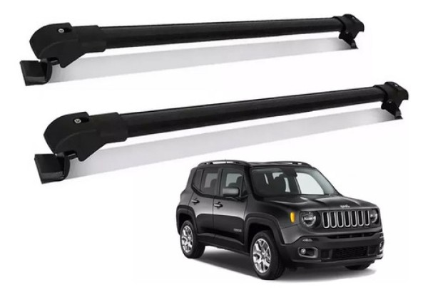Encontraproduto.com.br - Travessa Rack Bagageiro Jeep Renegade 2015 A 2018 Preto Slim