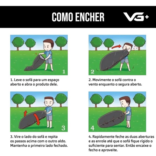 Encontraproduto.com.br - Sofá de Ar Hug Bag Inflável Camping Relaxante Verde Vg+