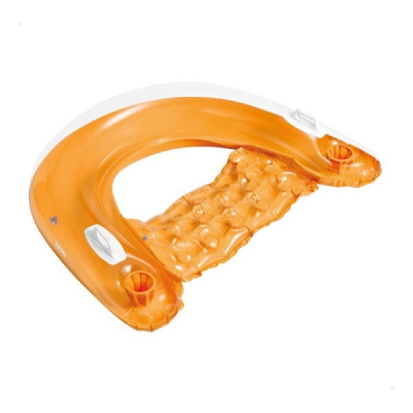 Poltrona Refrescante Caribe Boia Inflável Copos Intex 58859 Laranja