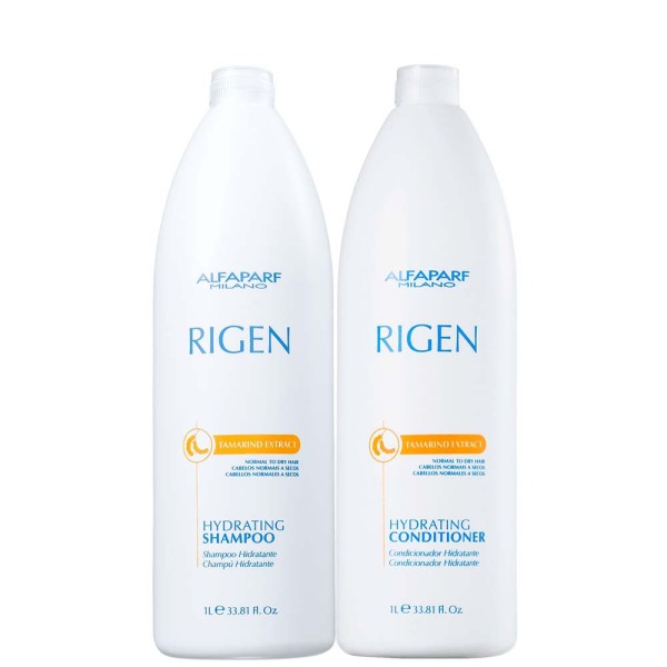 Encontraproduto.com.br - Kit Shampoo E Condicionador Alfaparf Rigen Hydrating 1 Litro