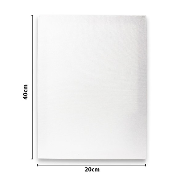 Encontraproduto.com.br - Tela Branca Pintura De Algodão Tratado Chassis Simples Telarte - 20cm x 40cm