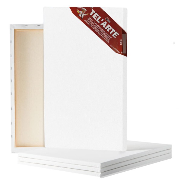 Encontraproduto.com.br - Tela Branca Pintura De Algodão Tratado Chassis Simples Telarte - 20cm x 40cm