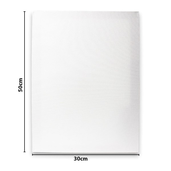 Encontraproduto.com.br - Tela Branca Pintura De Algodão Tratado Chassis Simples Telarte - 30cm x 50cm
