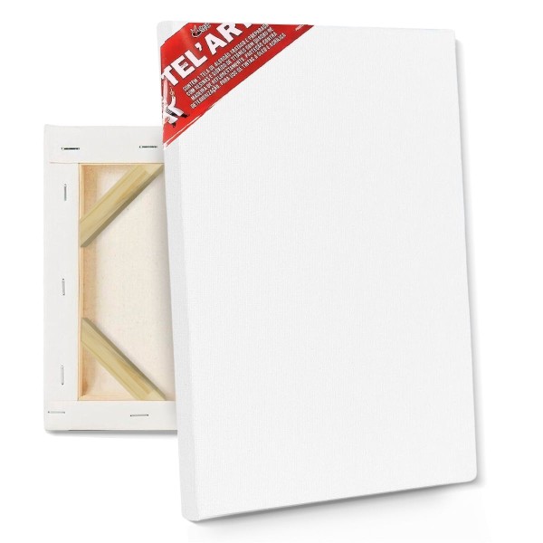 Encontraproduto.com.br - Tela Branca Pintura De Algodão Tratado Chassis Simples Telarte - 90cm x 100cm