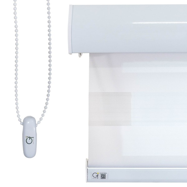 Encontraproduto.com.br - Persiana Double Vision Translucida 100% Poliester de 1m² - Cor: Branco
