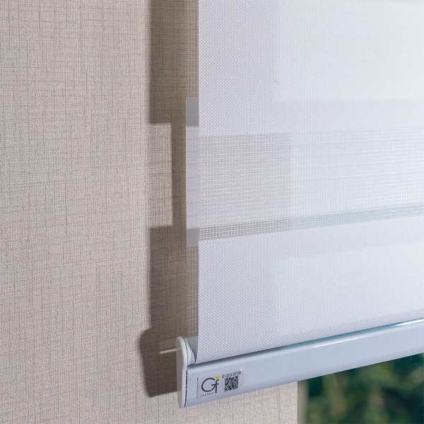 Encontraproduto.com.br - Persiana Double Vision Translucida 100% Poliester de 1m² - Cor: Branco
