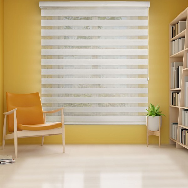 Encontraproduto.com.br - Persiana Double Vision Translucida 100% Poliester de 1m² - Cor: Branco