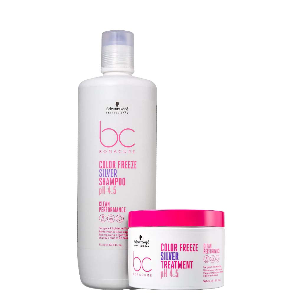 Kit Shampoo e Máscara Schwarzkopf Color Freeze Silver Salão