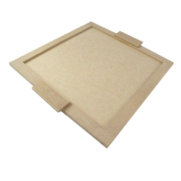 Encontraproduto.com.br - Bandeja em Madeira MDF com Alças 38,5 x 38,5 x 1,5 cm