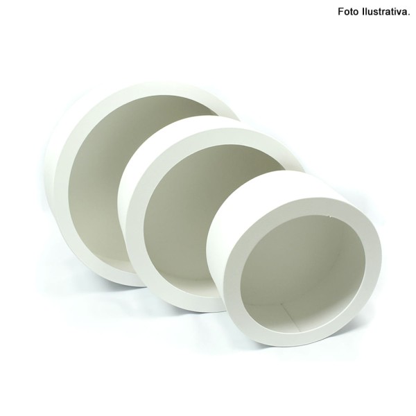 Encontraproduto.com.br - Nicho Redondo Duplo Branco 38x11,5 em Mdf