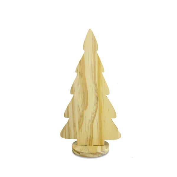Pinheirinho em Madeira Pinus Monalisa com Base Caule Baixo 31cm - P00984