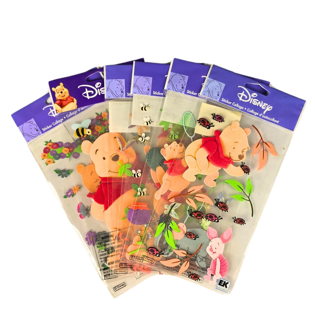 Kit com 6 Stickers Adesivos Disney Ursinho Pooh 3d Importados - Ek Success
