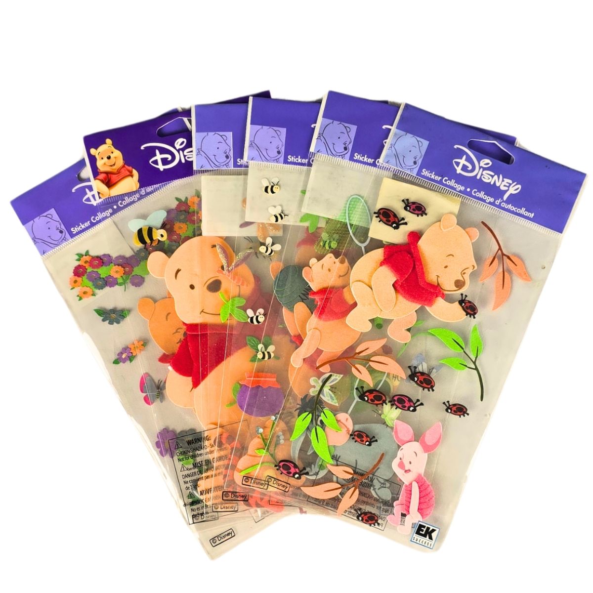 Encontraproduto.com.br - Kit com 6 Stickers Adesivos Disney Ursinho Pooh 3d Importados - Ek Success
