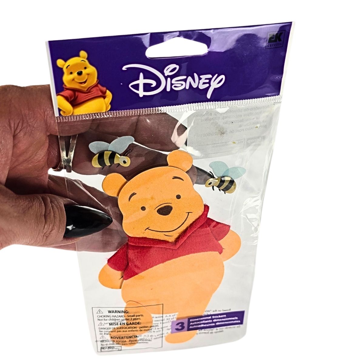 Encontraproduto.com.br - Kit com 6 Stickers Adesivos Disney Ursinho Pooh 3d Importados - Ek Success