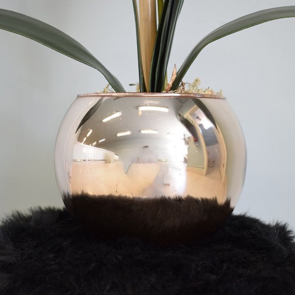 Encontraproduto.com.br - Arranjo Orquídea Artificial Pink no Vaso Rose Gold M | Formosinha