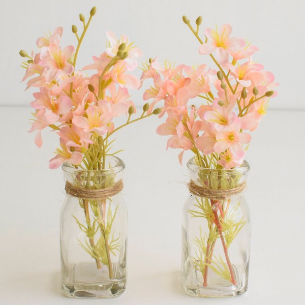 Kit com Dois Arranjos de  Flor do Campo no Vaso de Vidro | Formosinha
