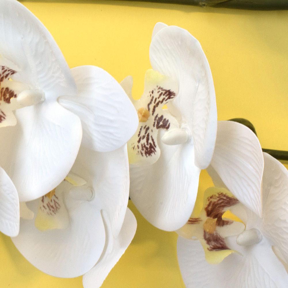 Encontraproduto.com.br - Kit com 6 Orquídeas de Silicone Brancas para Atacado