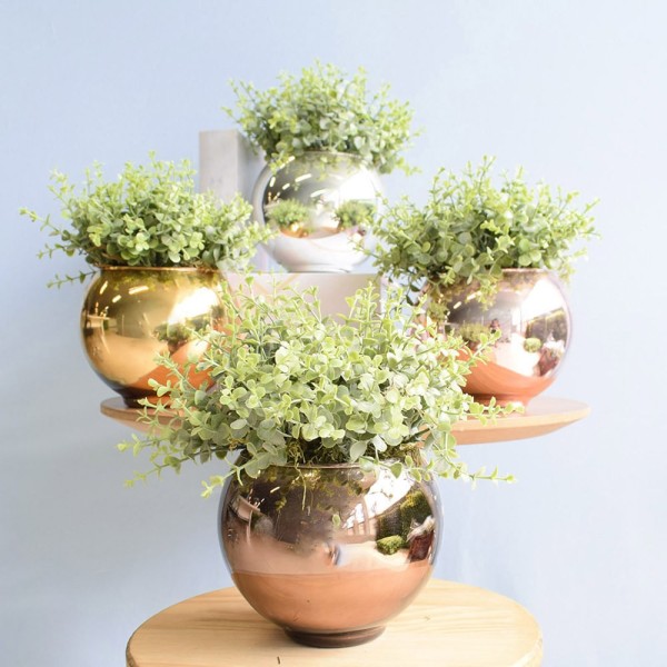Encontraproduto.com.br - Arranjo de Folhagem Artificial no Vaso Bronze P | Formosinha