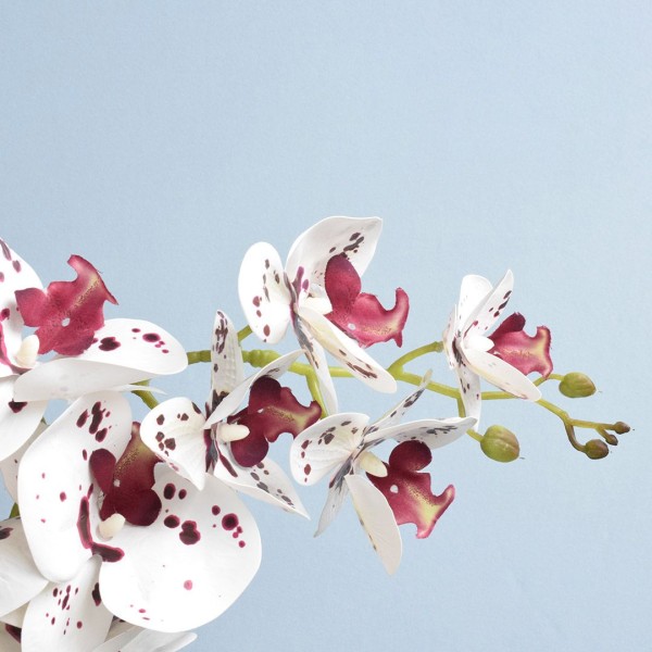 Encontraproduto.com.br - Arranjo de Orquídea Artificial Tigre no Vaso Bronze M |formosinha