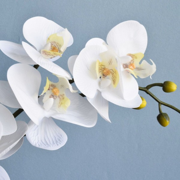 Encontraproduto.com.br - Arranjo Orquídea Artificial Vaso de Cerâmica Branco| Formosinha