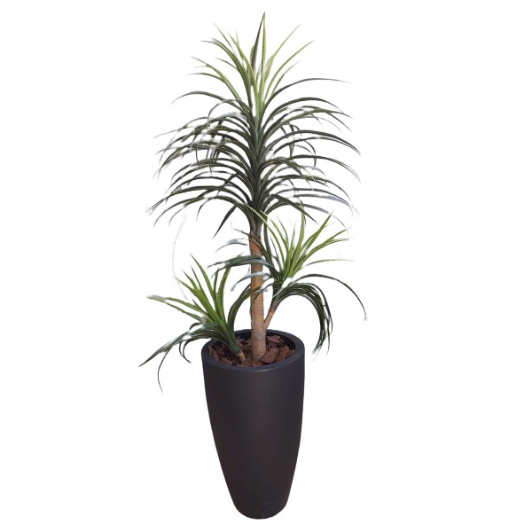 Árvore Artificial Yucca Toque Real com Vaso Vietnamita Preto