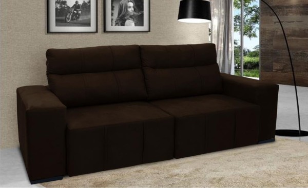 Encontraproduto.com.br - Sofá Atlanta 3 Lugares Retrátil e Reclinável JW - Marrom
