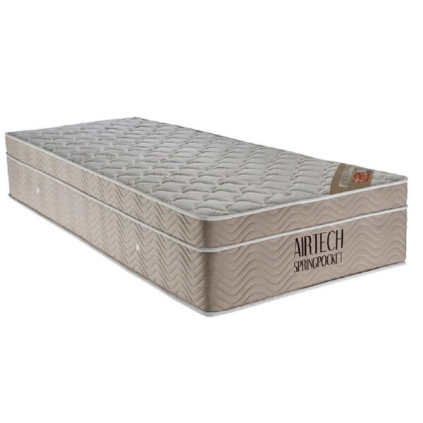 Encontraproduto.com.br - Colchão Solteiro Airtech Super Pocket 88X188X25cm D26 Ortobom - Cinza