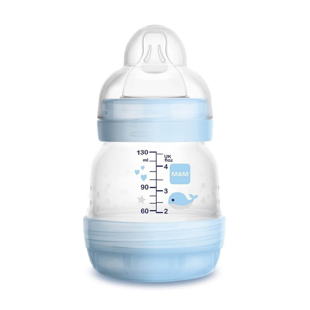Encontraproduto.com.br - Mamadeira Mam Easy Start Azul com 130ml (Diversas Estampas)