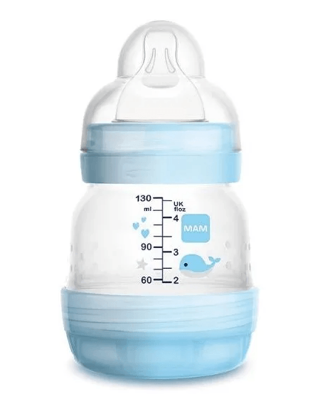 Encontraproduto.com.br - Mamadeira Mam Easy Start Azul com 130ml (Diversas Estampas)