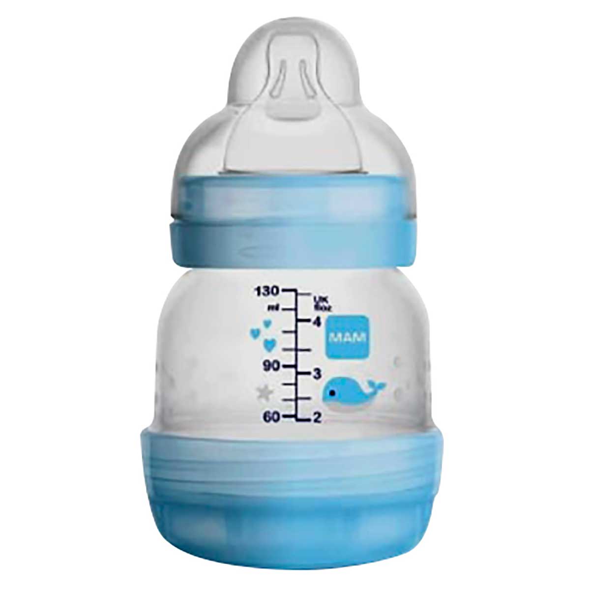 Encontraproduto.com.br - Mamadeira Mam Easy Start Azul com 130ml (Diversas Estampas)
