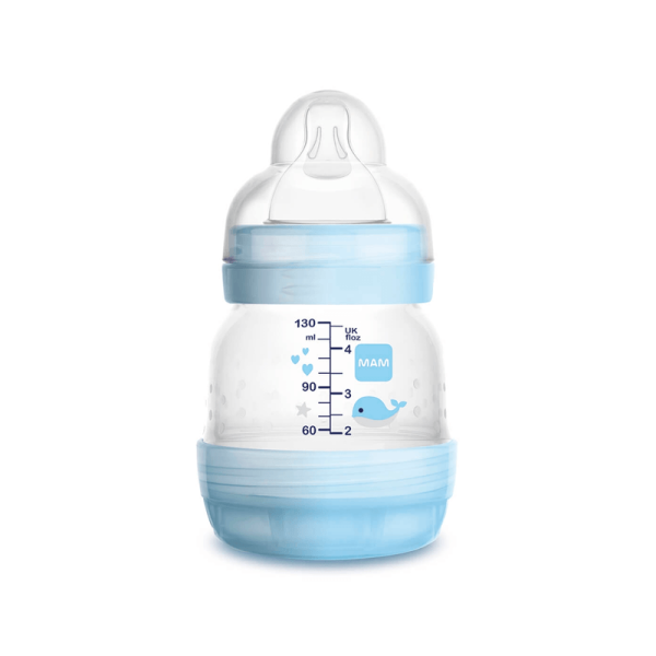 Encontraproduto.com.br - Mamadeira Mam Easy Start Azul com 130ml (Diversas Estampas)