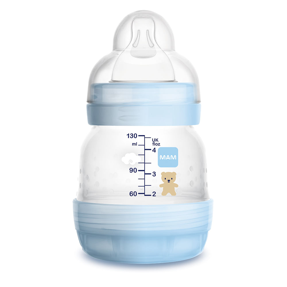 Encontraproduto.com.br - Mamadeira Mam Easy Start Azul com 130ml (Diversas Estampas)