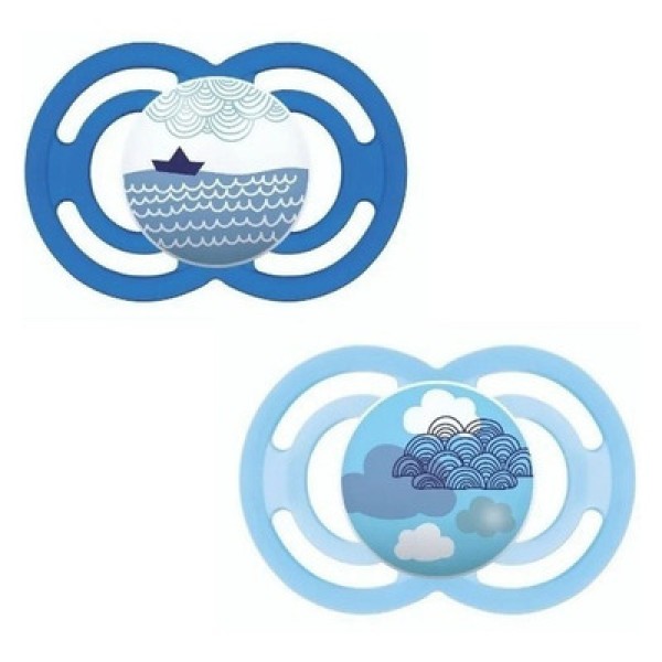 Kit 2 Chupetas bico de silicone Perfect 6M+ Azul –  MAM