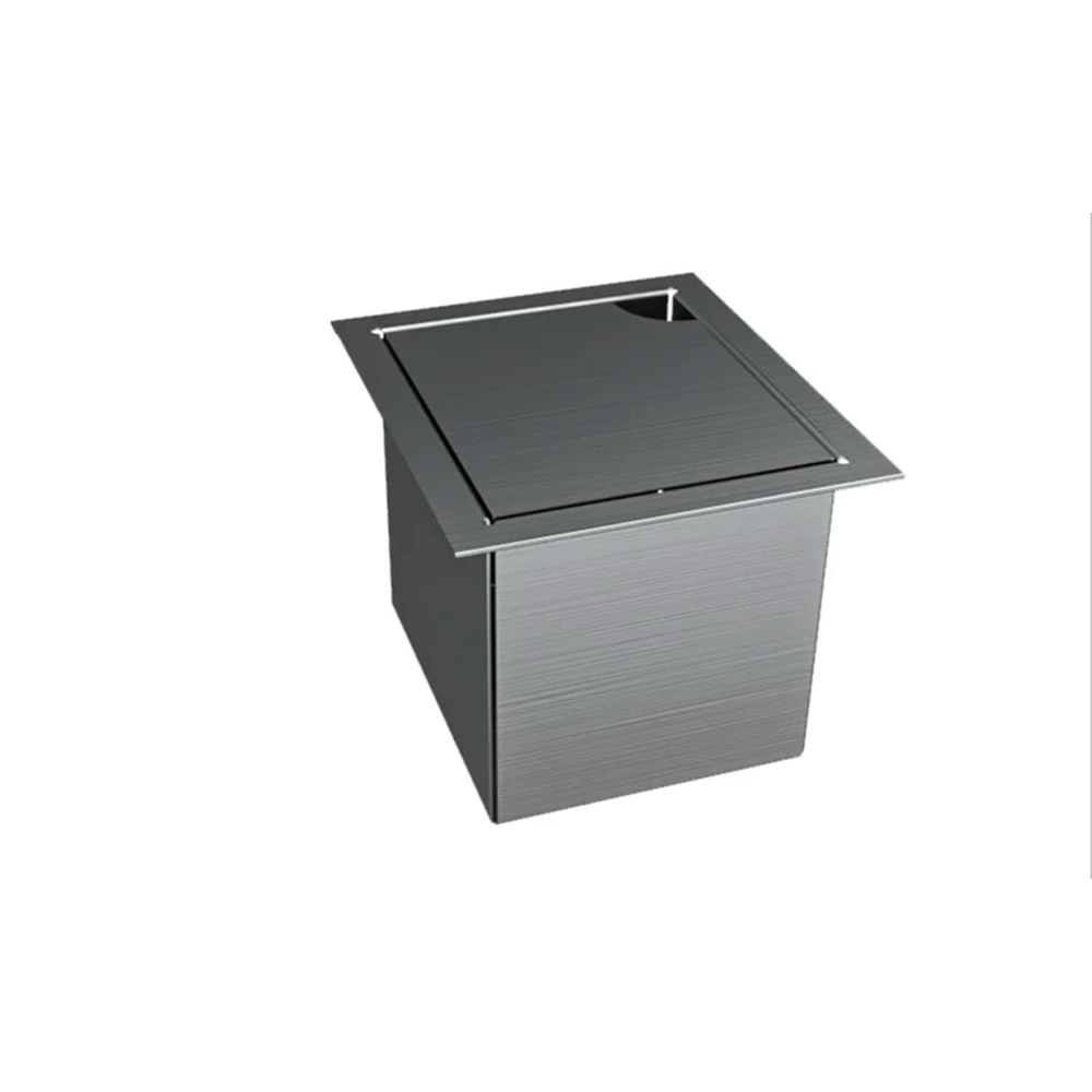 Canal Organizador Match Mini Container Com Tampa Escovado  15x17 Cm - Mekal