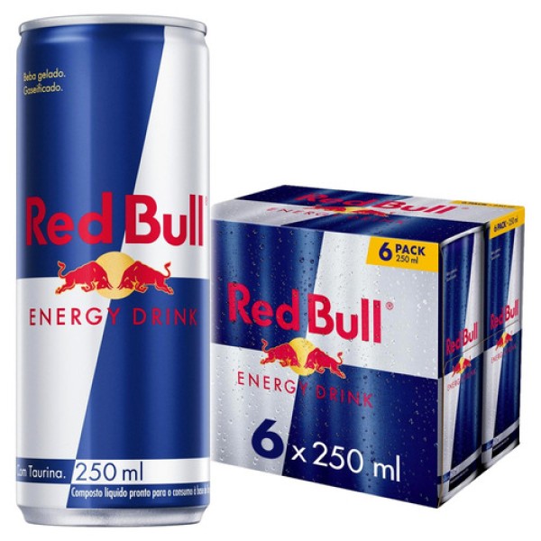 Pack Energético Red Bull Caixa 6 Unidades 250ml Cada