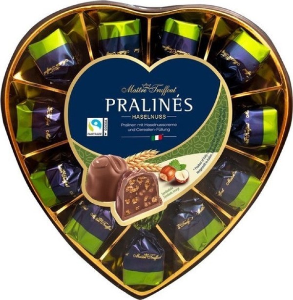 Bombons Coração PRALINÉS Maitre Truffon Embalagem 160g