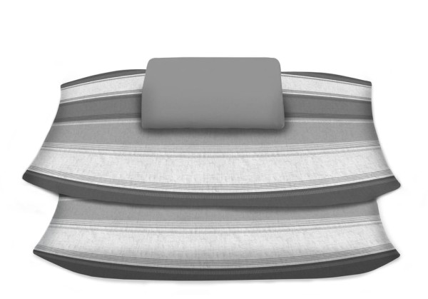 Jogo De Cama King 3 Peças Malha Stripes Cinza
