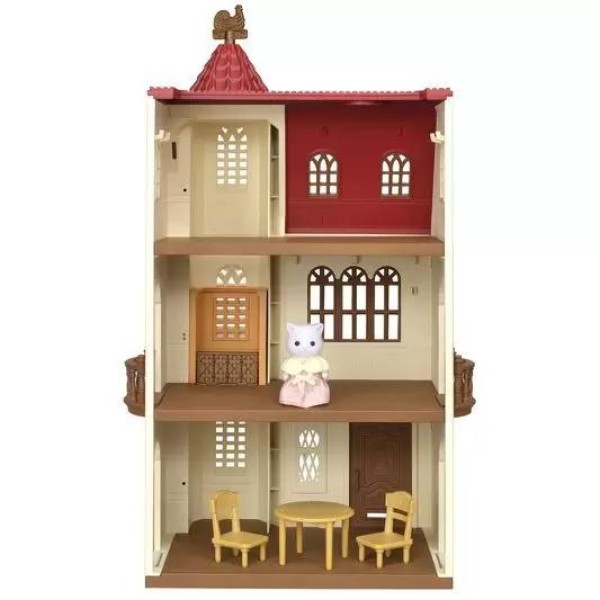 Encontraproduto.com.br - Casa com Torre e Telhado Vermelho Sylvanian Families - Epoch