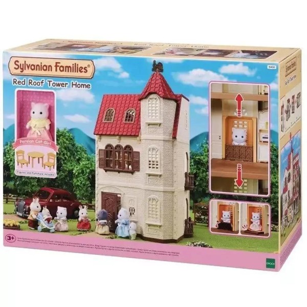 Encontraproduto.com.br - Casa com Torre e Telhado Vermelho Sylvanian Families - Epoch
