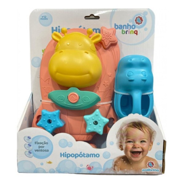 Encontraproduto.com.br - Hipopótamo Cascata Banho Brinq Sortido - Polibrinq BB3009
